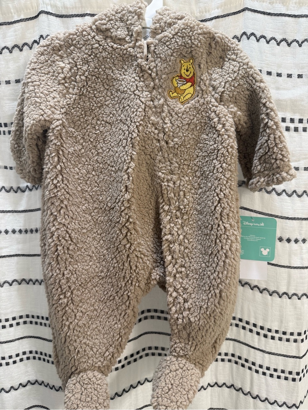Disney Beige Sherpa Winnie the Pooh Footed One-Piece
